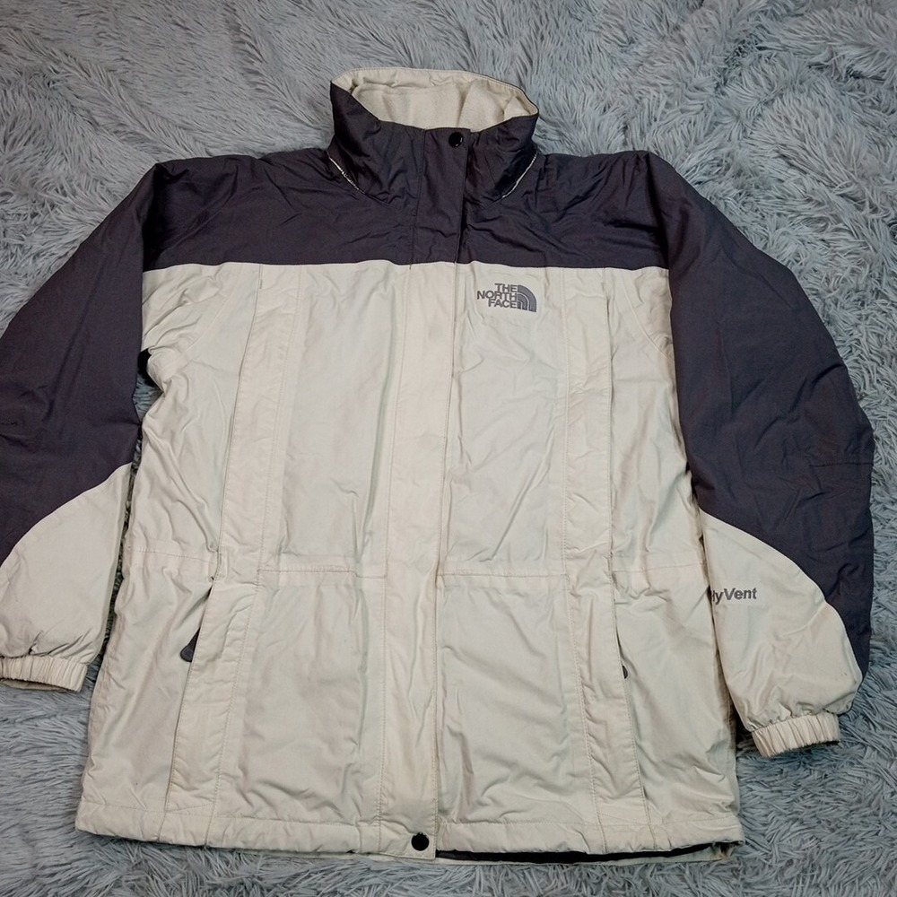 The North Face Jacket Womens L Gray Hy Vent Zip Up Pockets Fleece Liner Coat